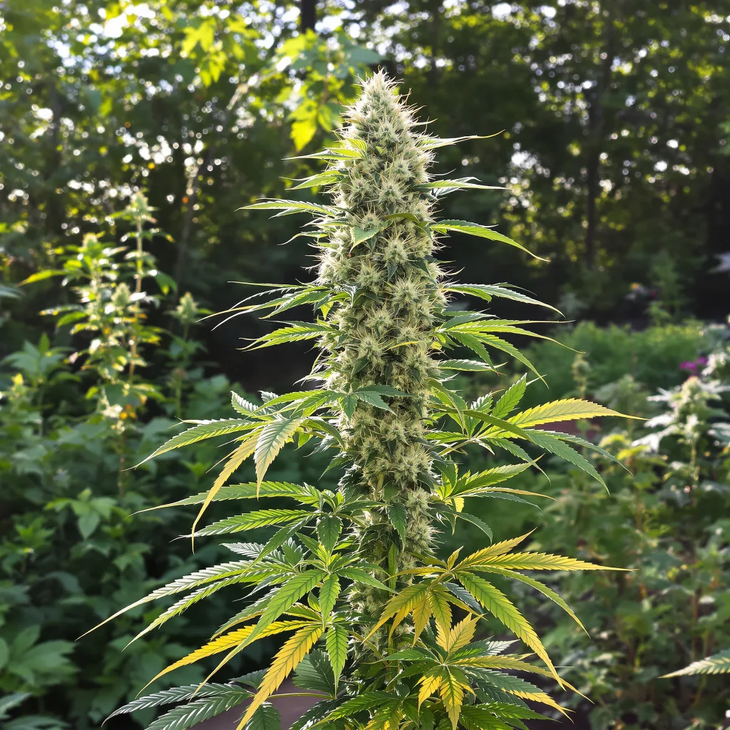 Tangerine 40% indica / 60% sativa flower with visible trichomes