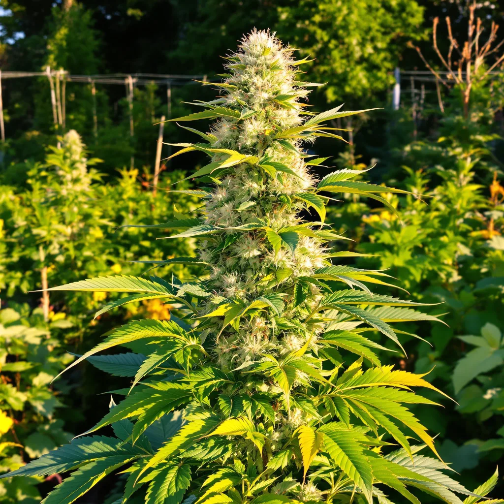 Tangerine Haze 40% indica / 60% sativa flower with visible trichomes