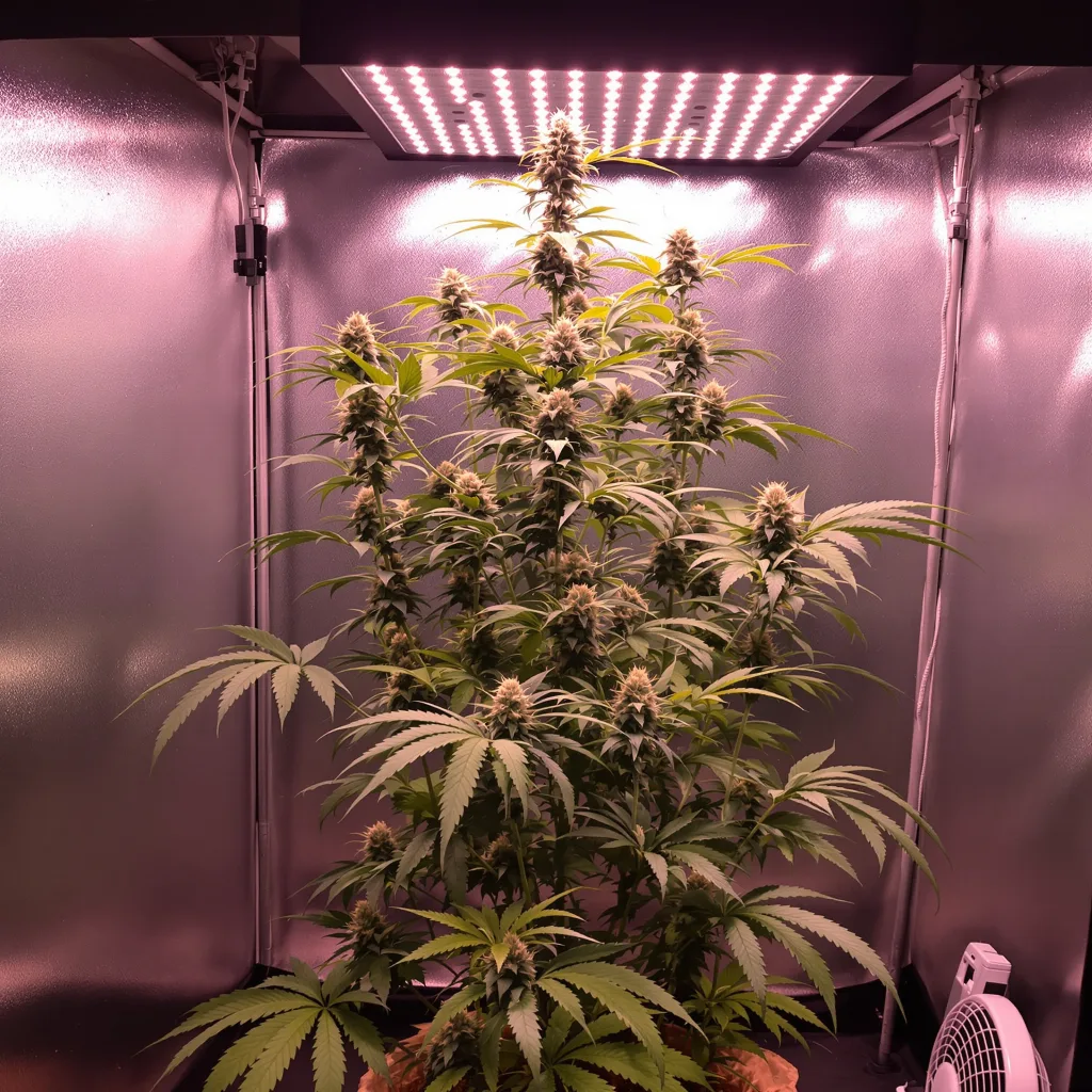 Tangie 18% indica / 82% sativa flower with visible trichomes