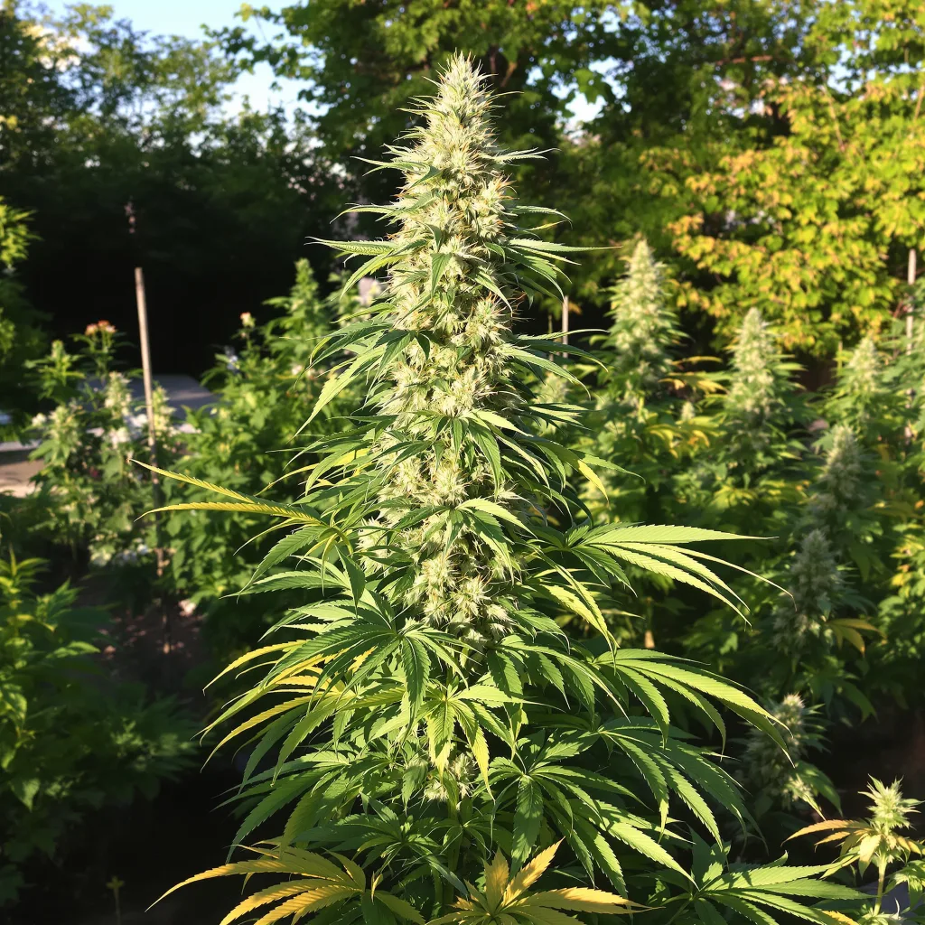 Tangie 18% indica / 82% sativa flower with visible trichomes