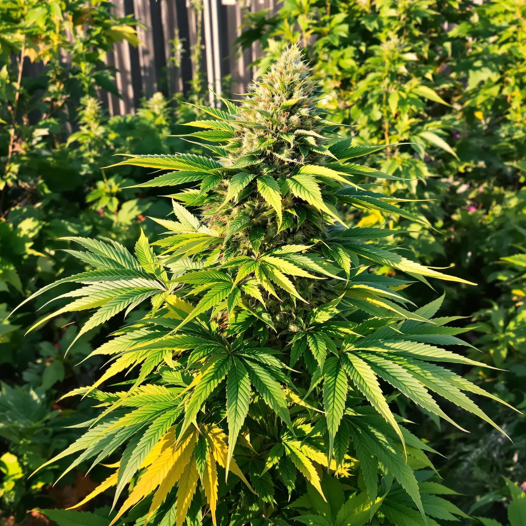 Terminator OG 70% indica / 30% sativa flower with visible trichomes