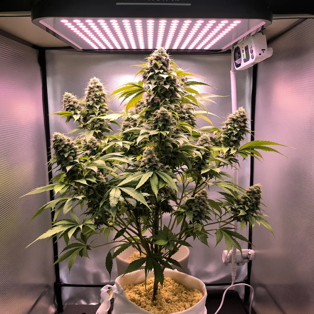 THC Bomb 60% indica / 40% sativa flower with visible trichomes