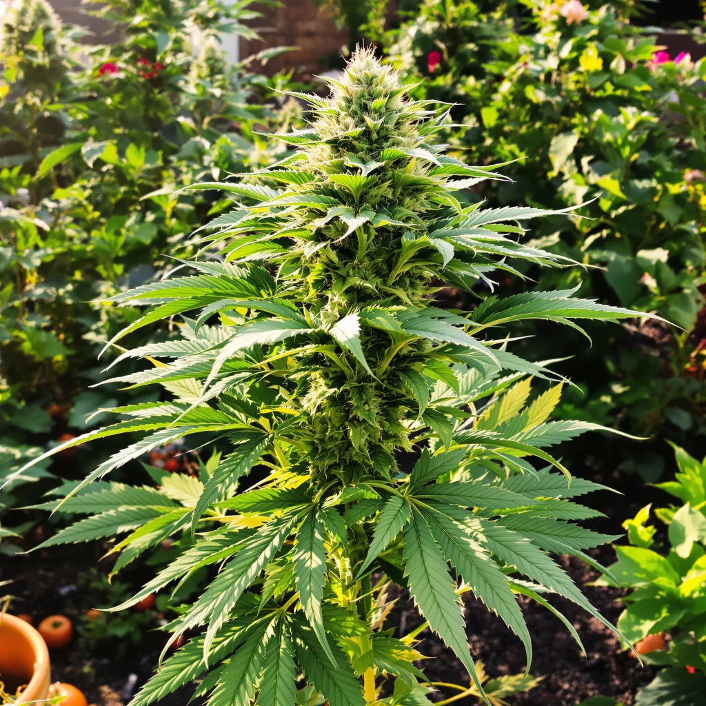 The Big Stink 85% indica / 15% sativa flower with visible trichomes