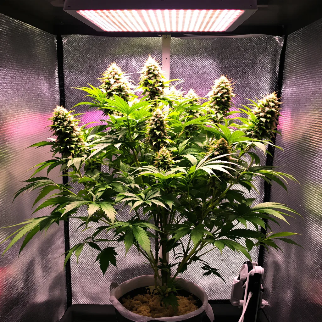 The Hog 100% indica / 50% sativa flower with visible trichomes