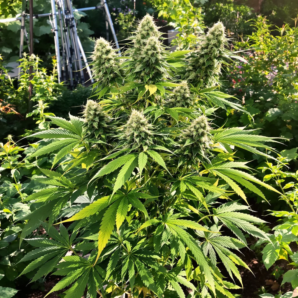 The Hog 100% indica / 50% sativa flower with visible trichomes