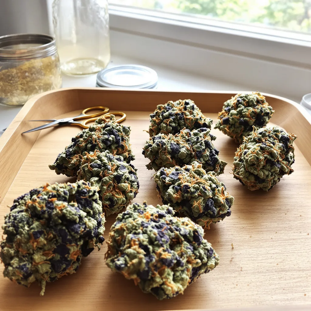 The OX 83% indica / 17% sativa flower with visible trichomes
