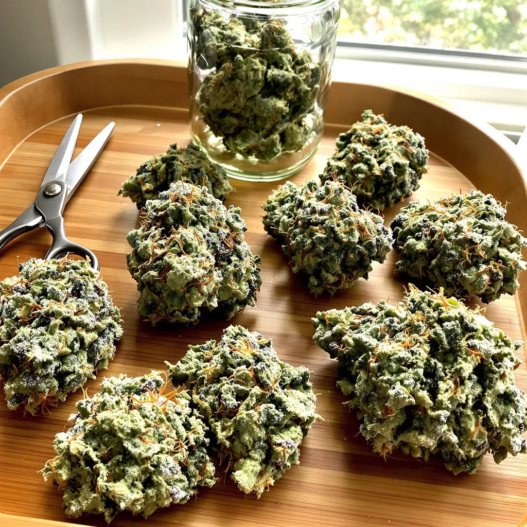 The Truth 40% indica / 60% sativa flower with visible trichomes