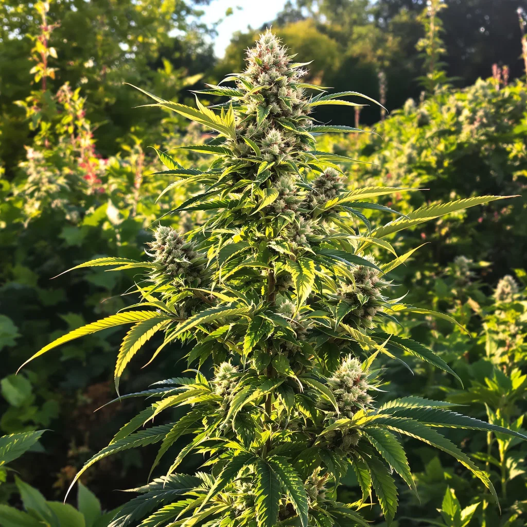 The Truth 40% indica / 60% sativa flower with visible trichomes