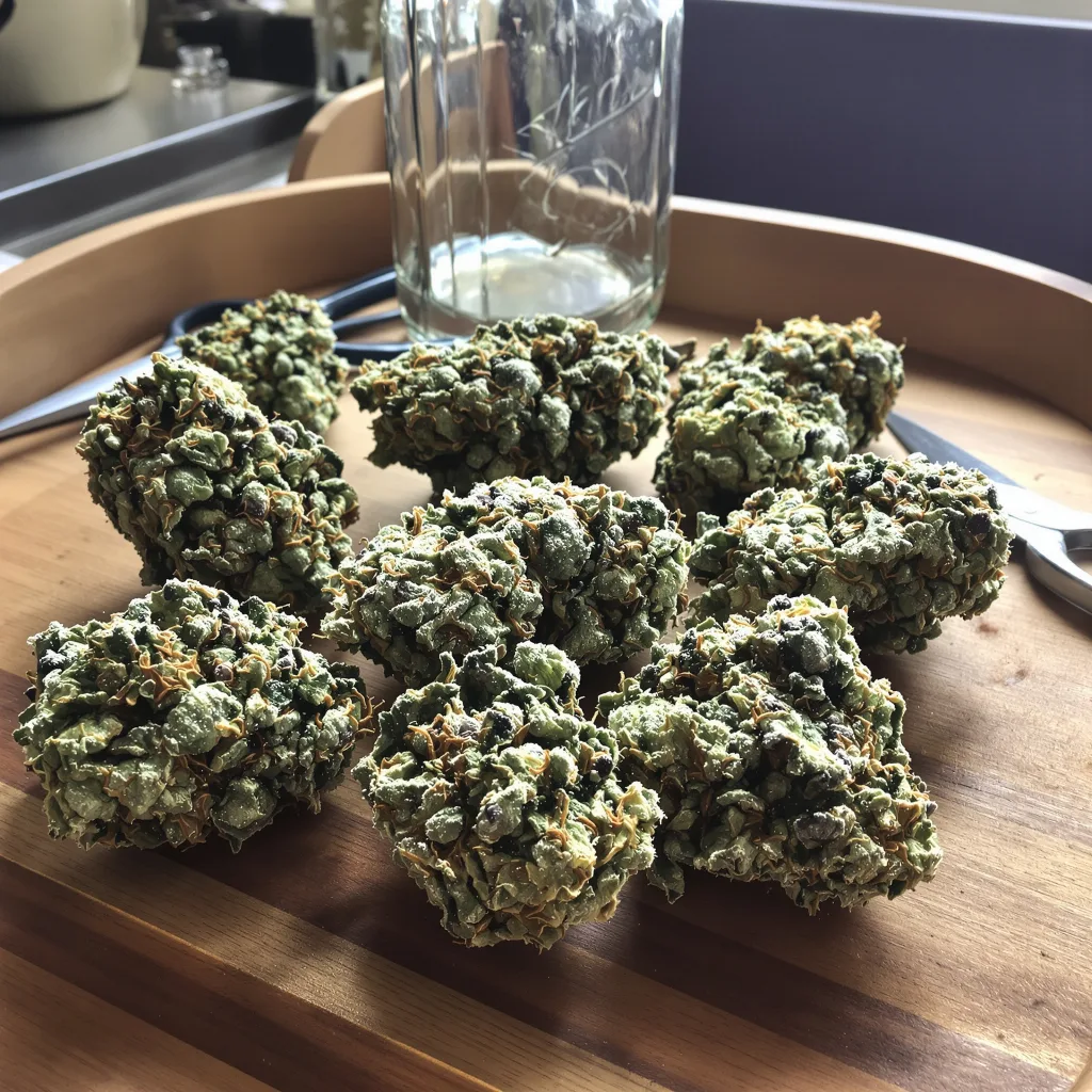Tiger Woods 47% indica / 53% sativa flower with visible trichomes