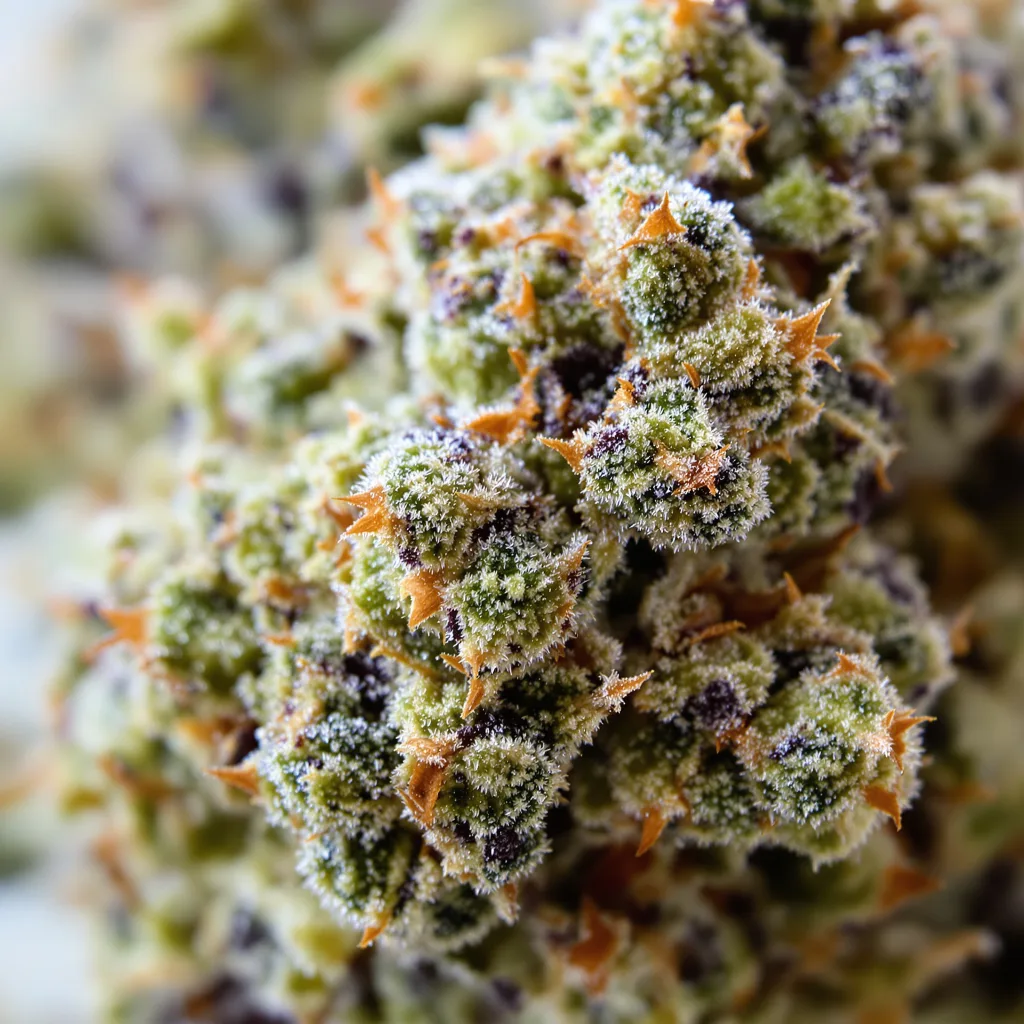 Tiger Woods cannabis bud close-up showing balanced bud structure with frosted trichomes