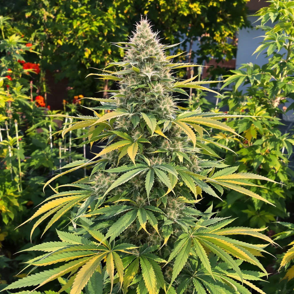 Tiger Woods 47% indica / 53% sativa flower with visible trichomes