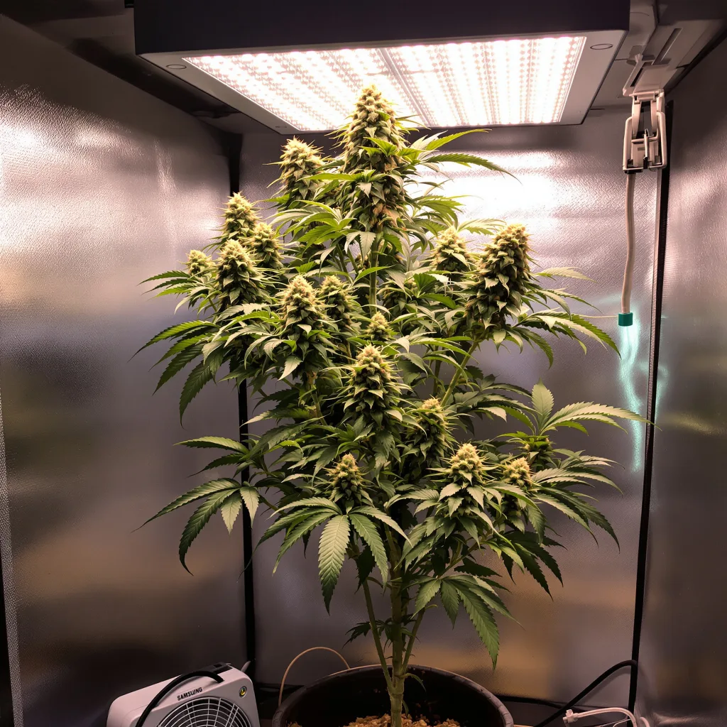 Tiger Woods 47% indica / 53% sativa flower with visible trichomes