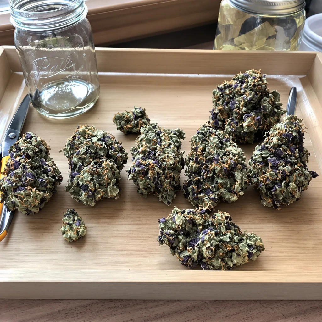Tigermelon 77% indica / 23% sativa flower with visible trichomes