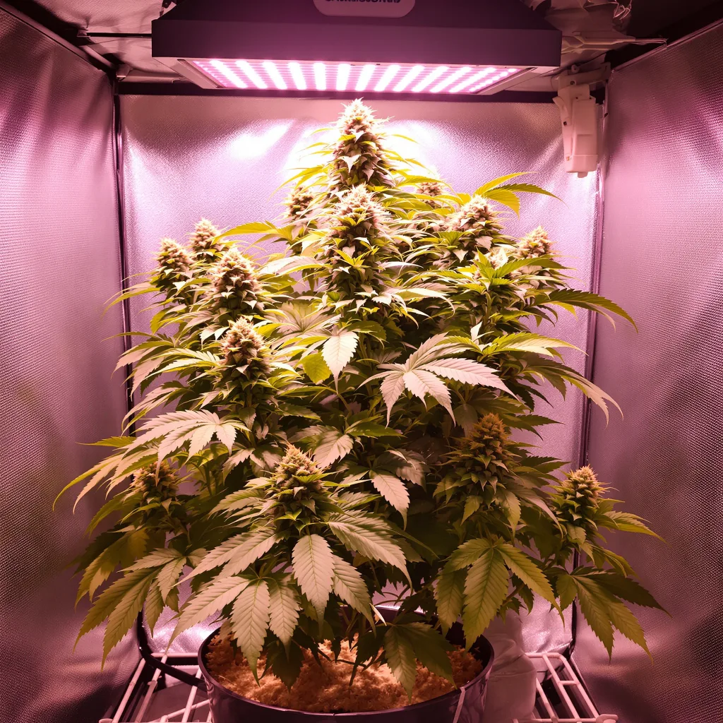 Tigermelon 77% indica / 23% sativa flower with visible trichomes