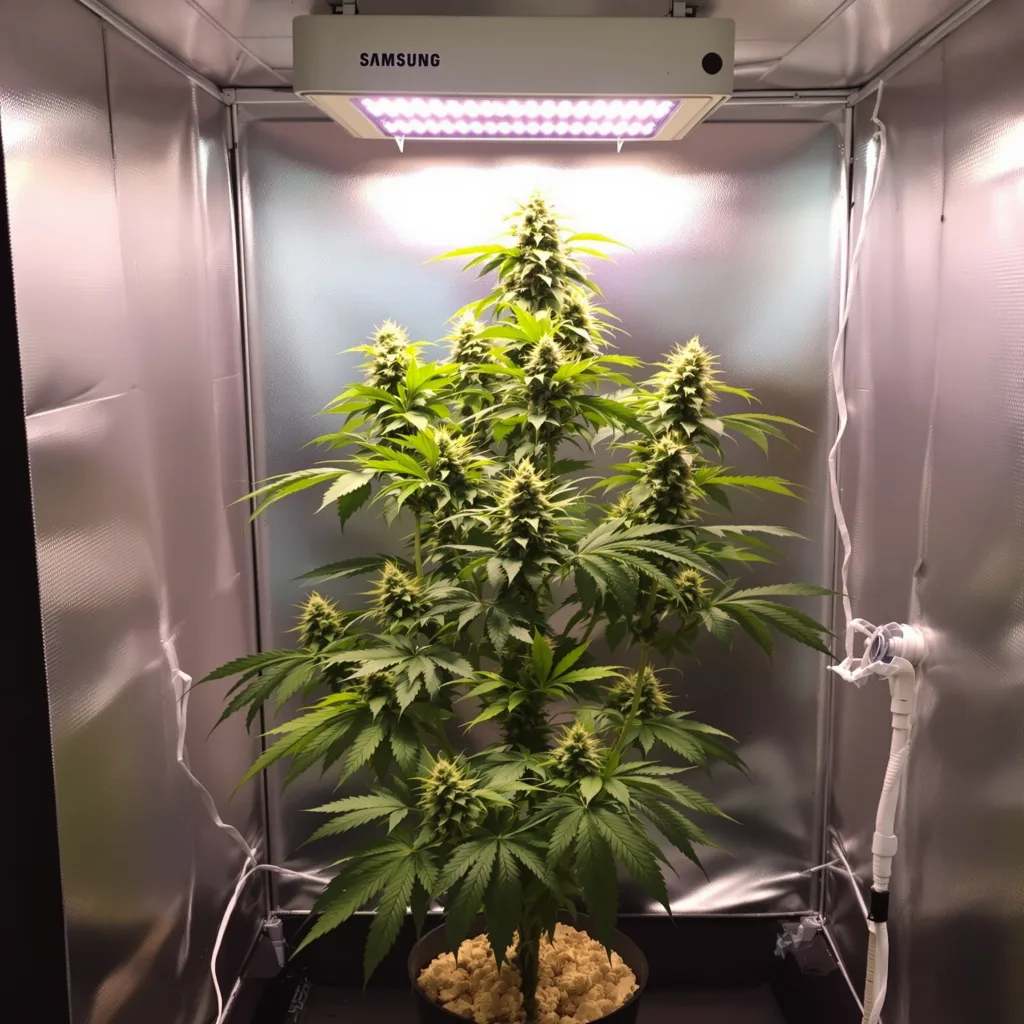 Timewreck 25% indica / 75% sativa flower with visible trichomes