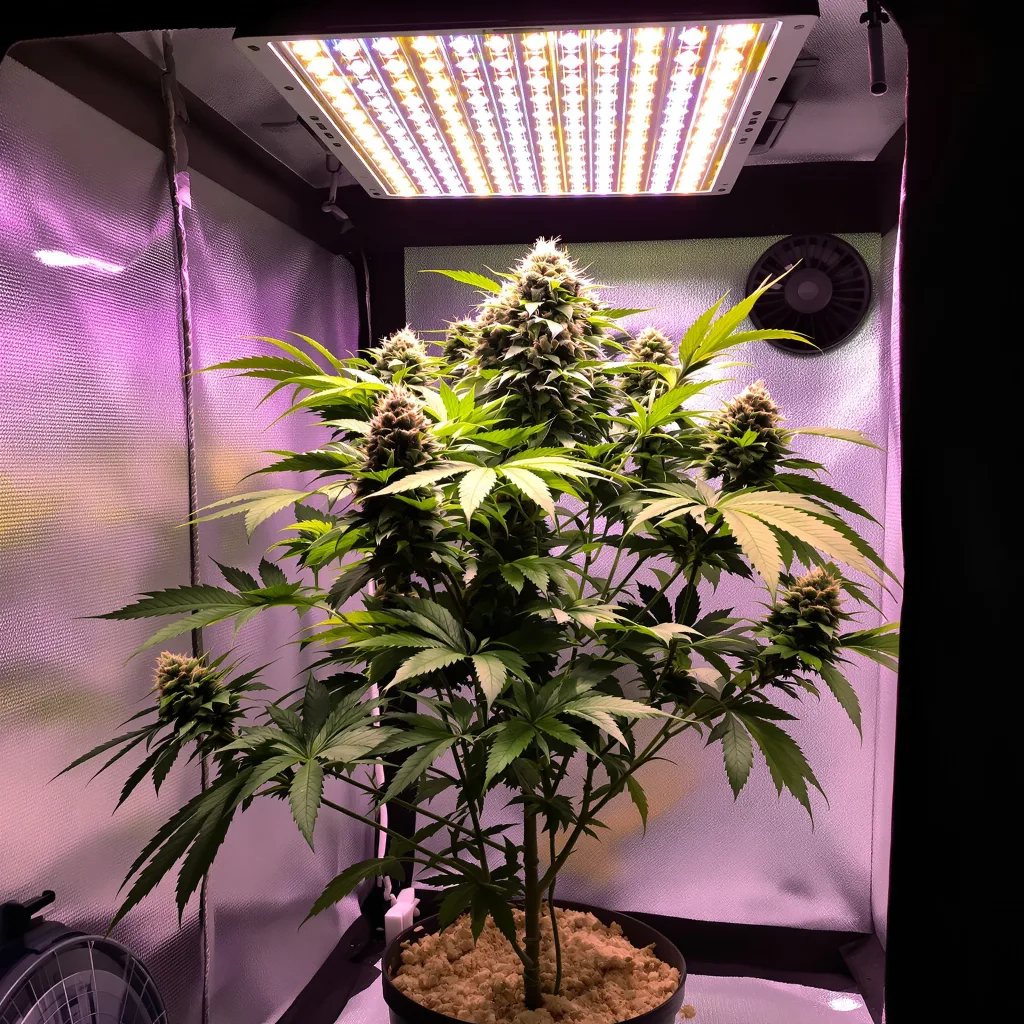 Training Day 66% indica / 34% sativa flower with visible trichomes