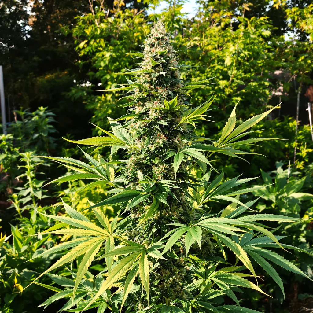 Trainwreck 40% indica / 60% sativa flower with visible trichomes