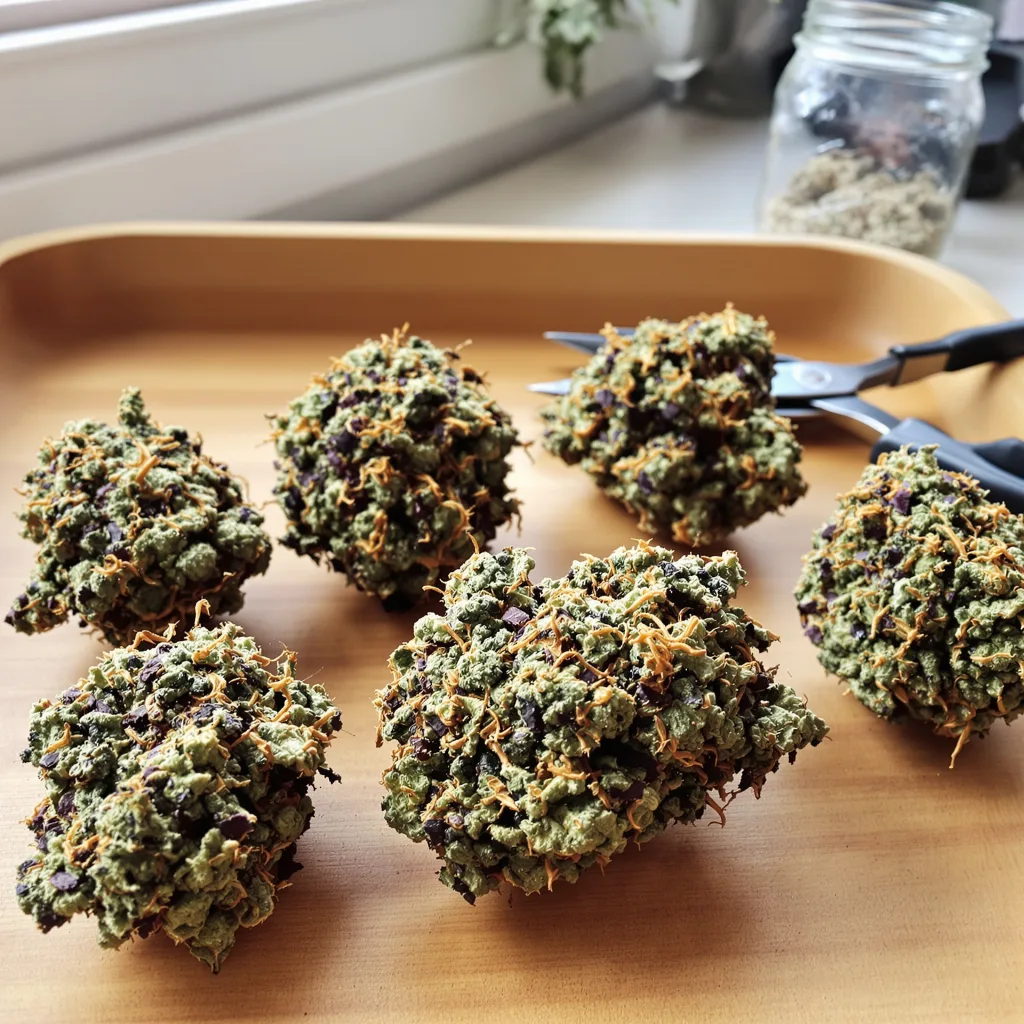 Trash 89% indica / 11% sativa flower with visible trichomes