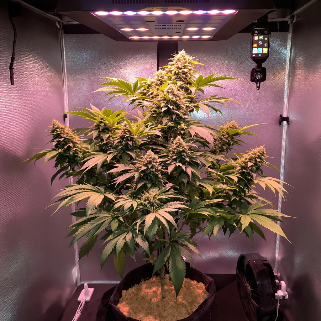 Triangle Kush 70% indica / 20% sativa flower with visible trichomes