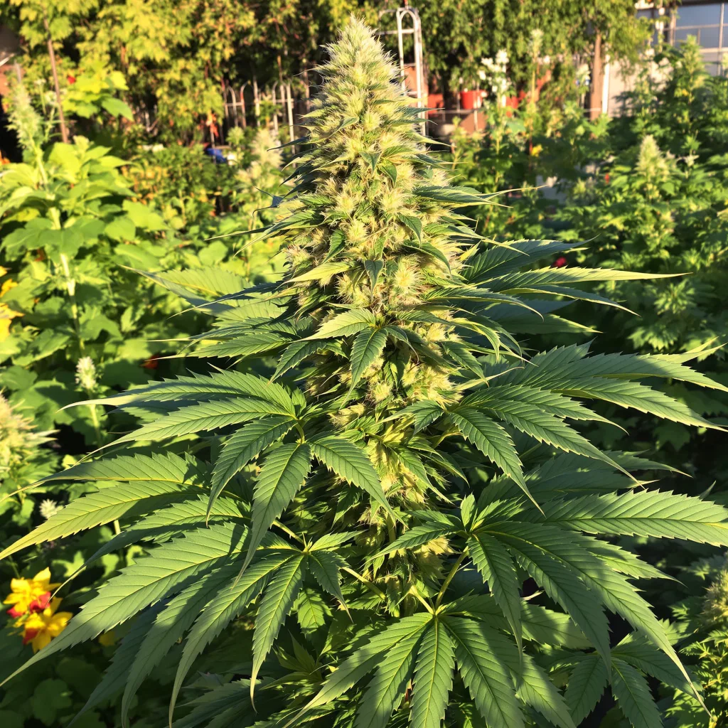 Triangle Kush 70% indica / 20% sativa flower with visible trichomes