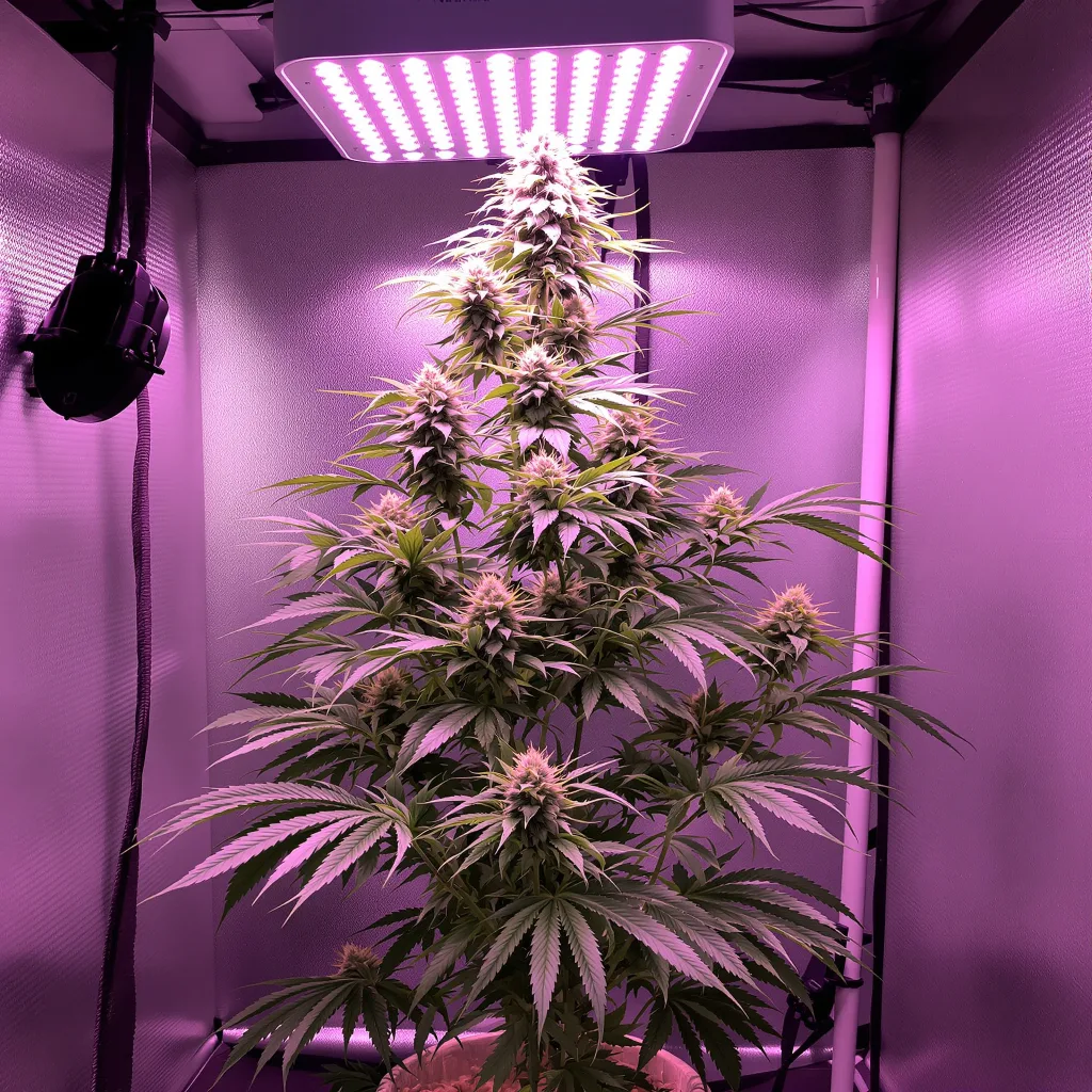 Tropic Thunder 15% indica / 85% sativa flower with visible trichomes