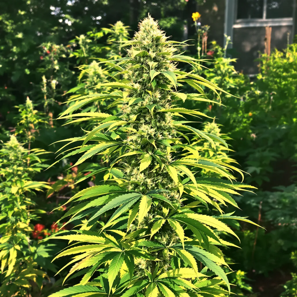 Tropic Thunder 15% indica / 85% sativa flower with visible trichomes