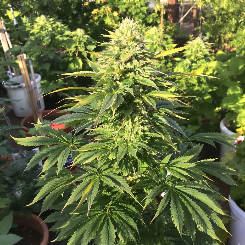 Tuna Kush 70% indica / 30% sativa flower with visible trichomes