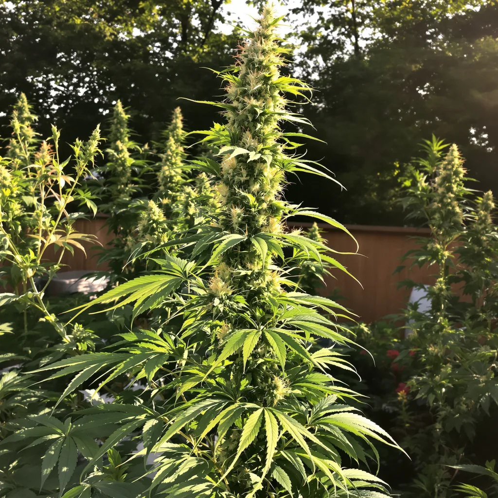 Tutankhamon 12% indica / 88% sativa flower with visible trichomes