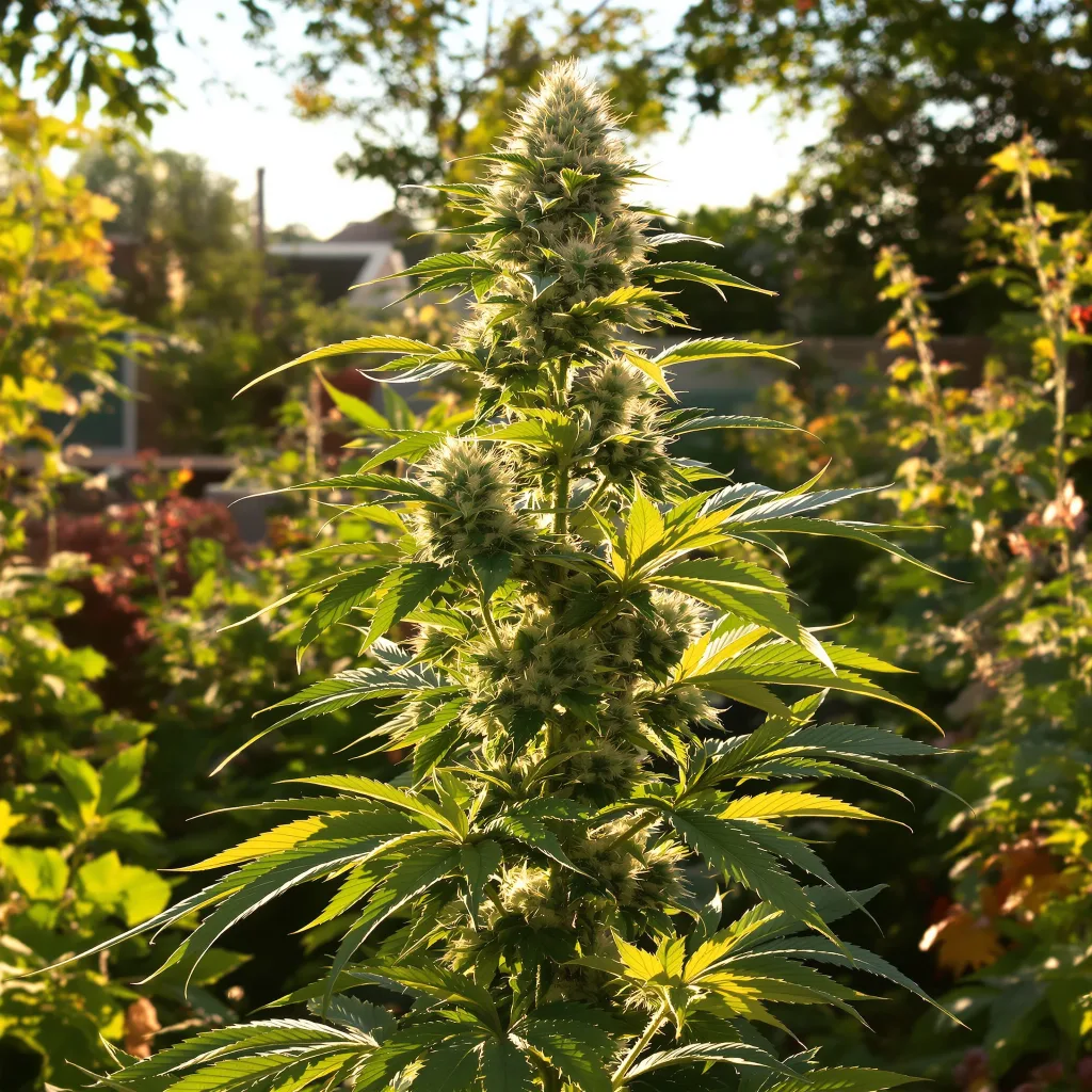 Tutti Frutti 44% indica / 56% sativa flower with visible trichomes