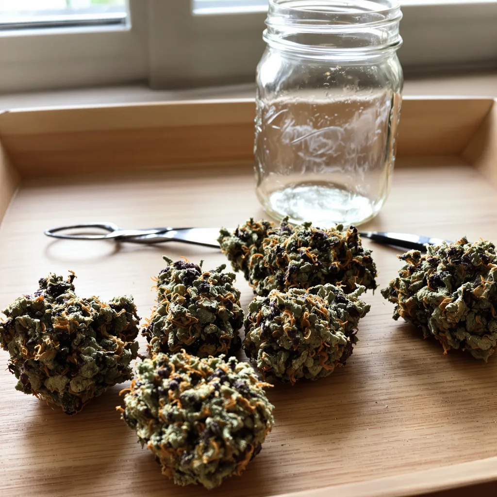 Tyson 85% indica / 15% sativa flower with visible trichomes
