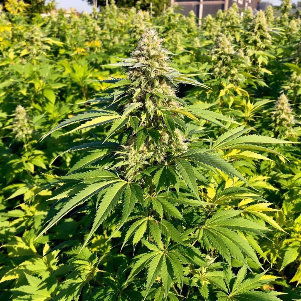 Tyson 85% indica / 15% sativa flower with visible trichomes