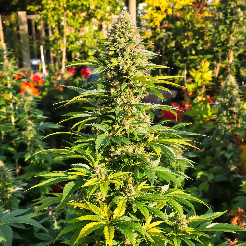 UK Cheese 40% indica / 50% sativa flower with visible trichomes