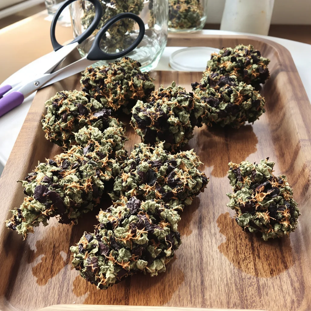 Vader OG 76% indica / 24% sativa flower with visible trichomes