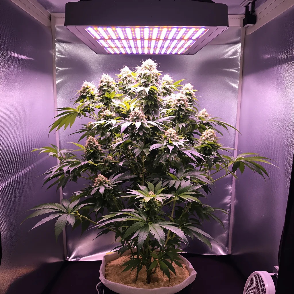 Vanilla Kush 70% indica / 30% sativa flower with visible trichomes