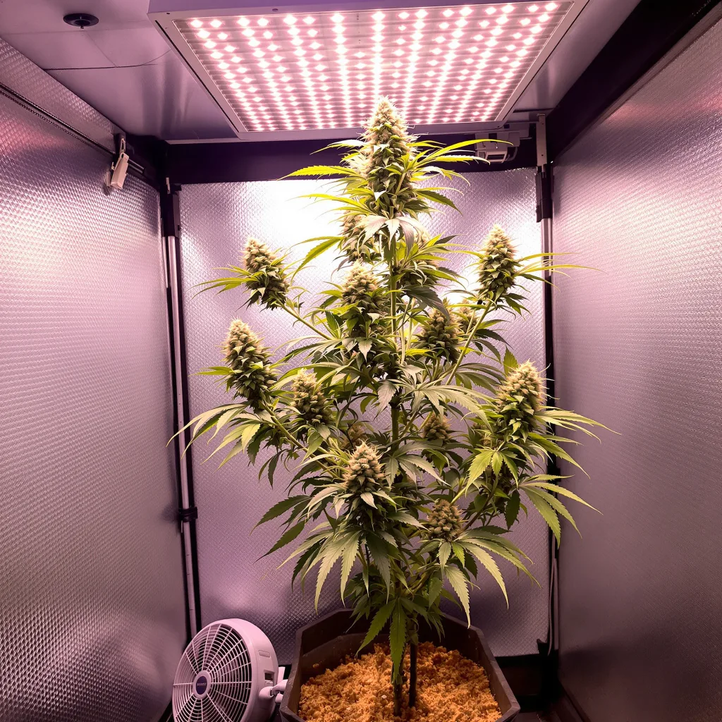 Venom OG 50% indica / 50% sativa flower with visible trichomes