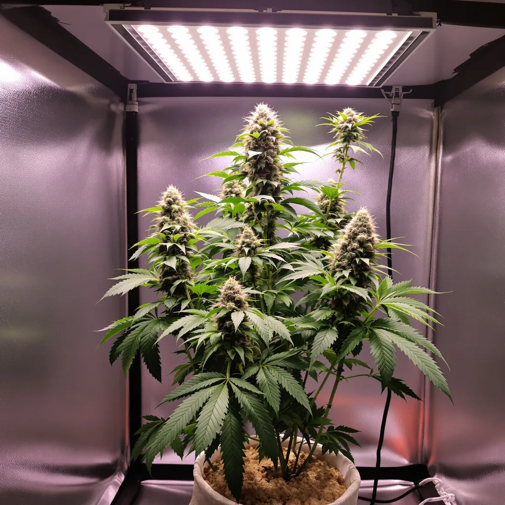 Violator Kush 70% indica / 20% sativa flower with visible trichomes