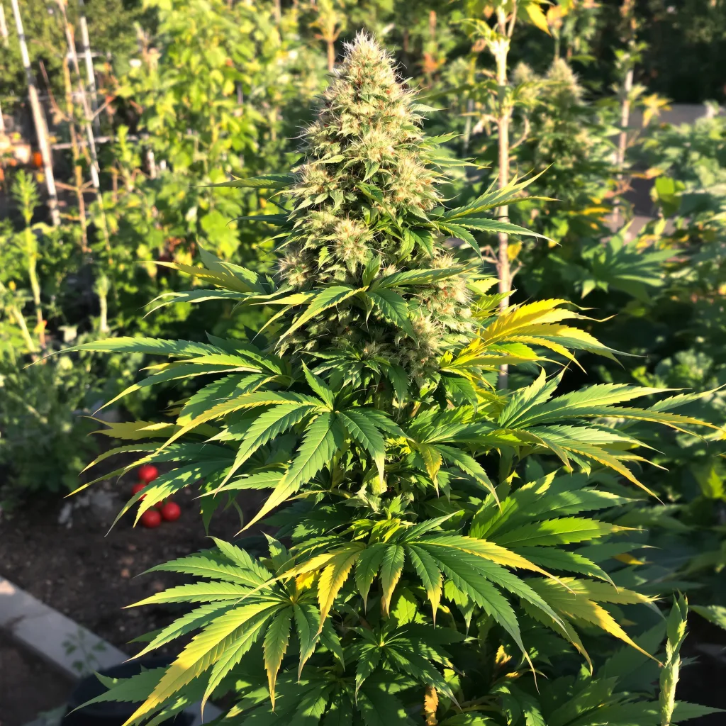 Violator Kush 70% indica / 20% sativa flower with visible trichomes