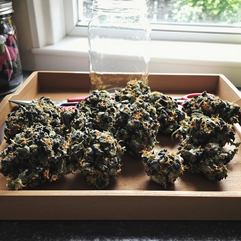 Watermelon 80% indica / 20% sativa flower with visible trichomes