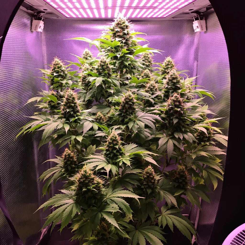 White Berry 60% indica / 40% sativa flower with visible trichomes