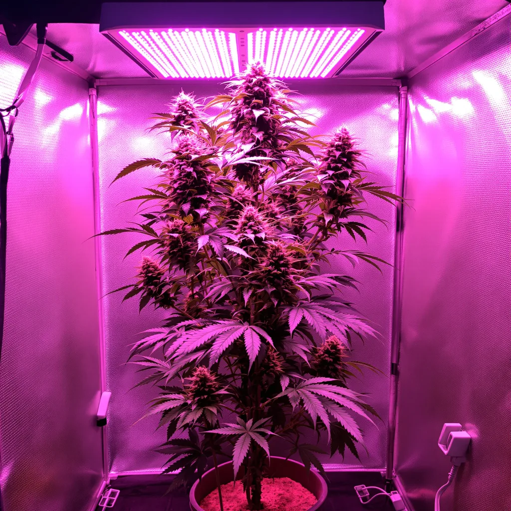 White Buffalo 20% indica / 70% sativa flower with visible trichomes