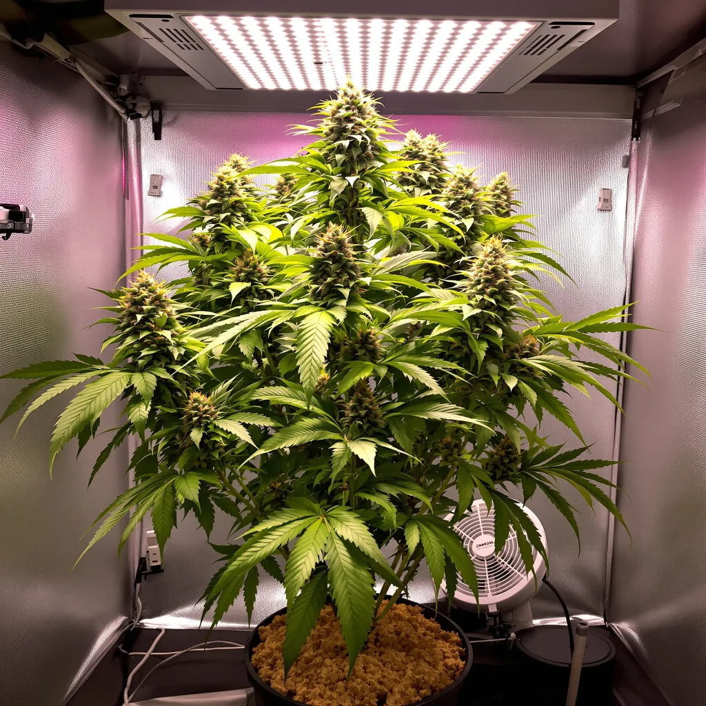 White Fire 43 77% indica / 23% sativa flower with visible trichomes