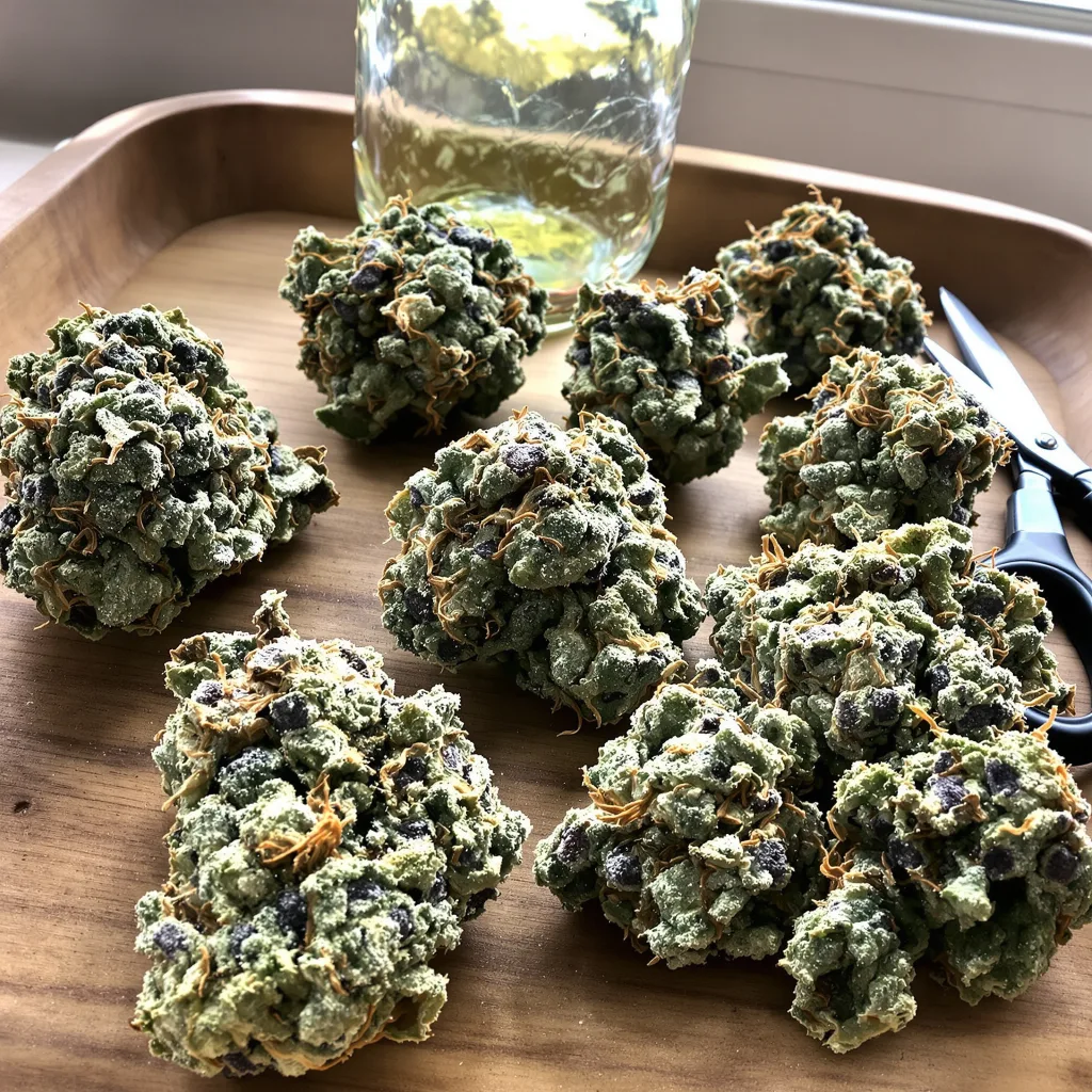 White Fire Alien OG 60% indica / 40% sativa flower with visible trichomes