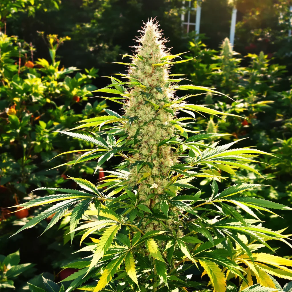 White Fire OG 60% indica / 40% sativa flower with visible trichomes