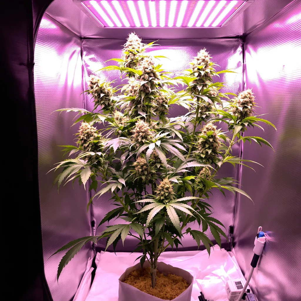 White Fire OG 60% indica / 40% sativa flower with visible trichomes