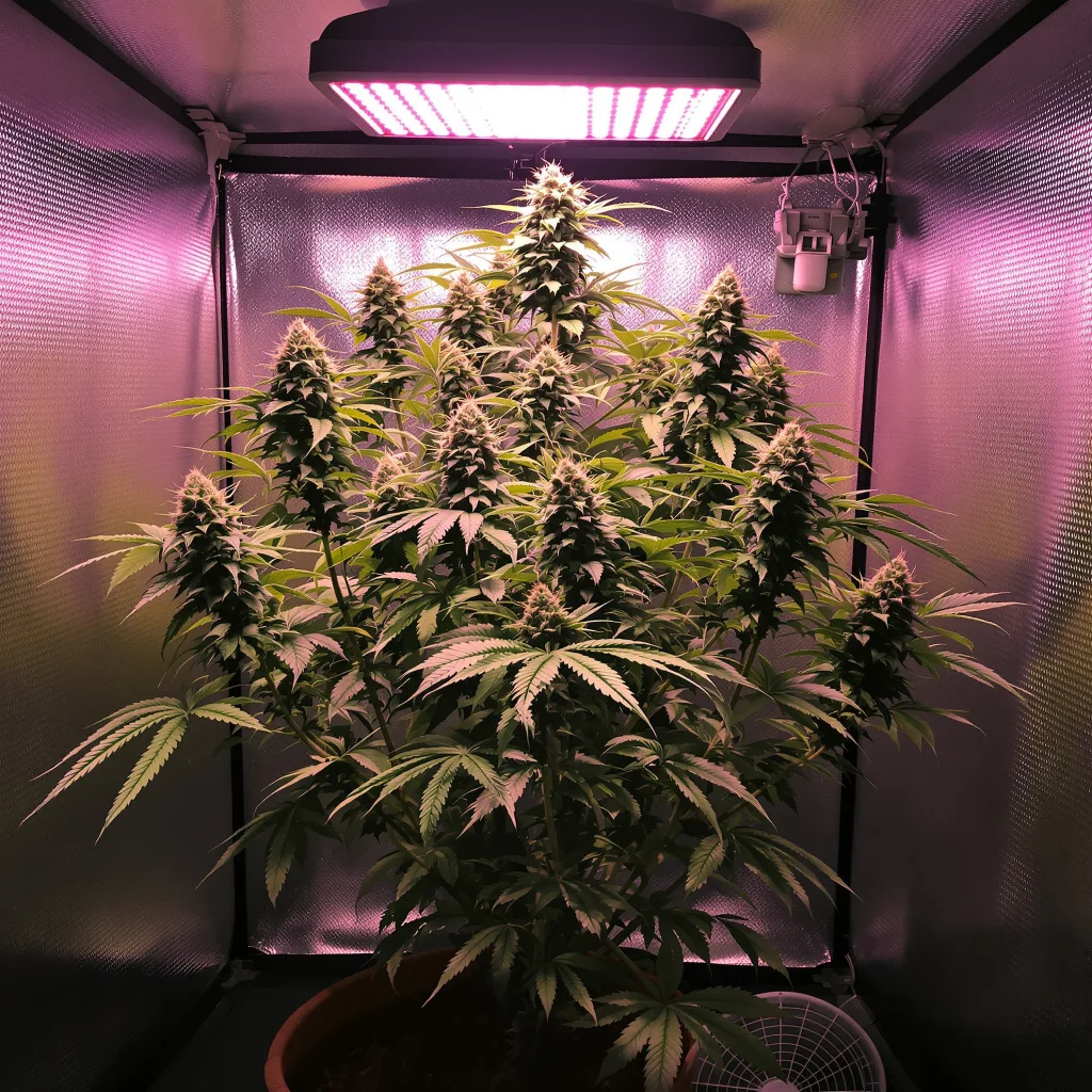 White Kryptonite 52% indica / 48% sativa flower with visible trichomes