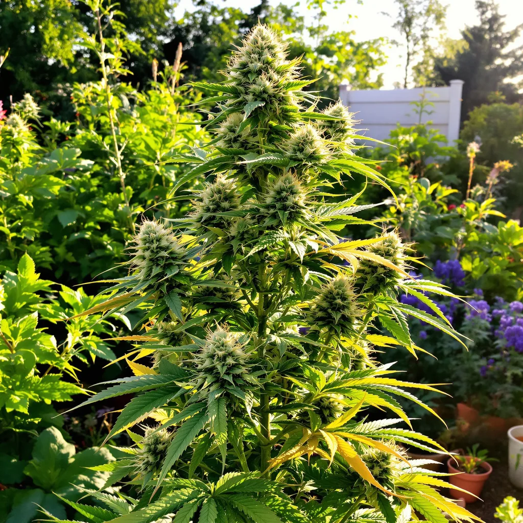 White Kryptonite 52% indica / 48% sativa flower with visible trichomes