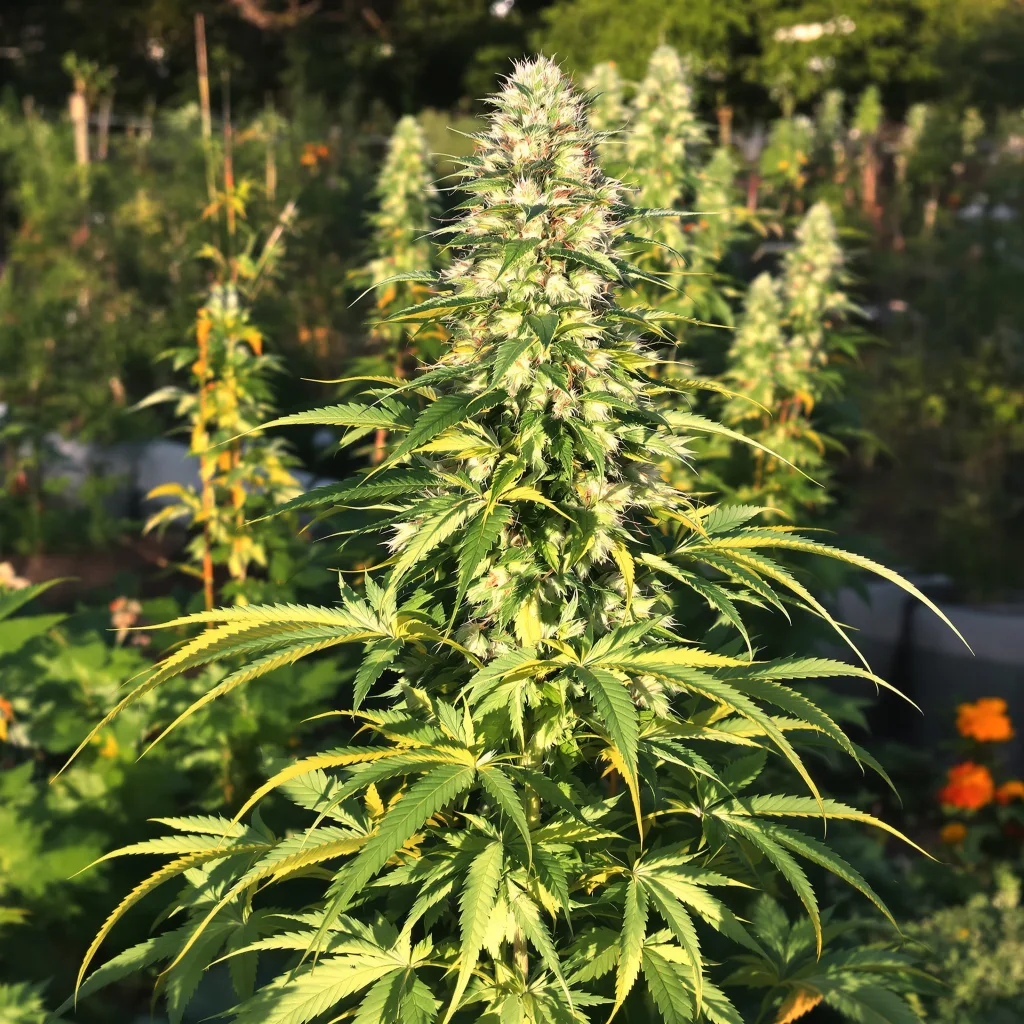 White Kush 64% indica / 36% sativa flower with visible trichomes
