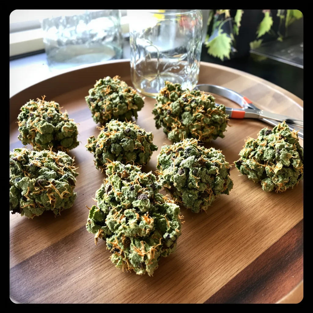 White Lightning 50% indica / 40% sativa flower with visible trichomes
