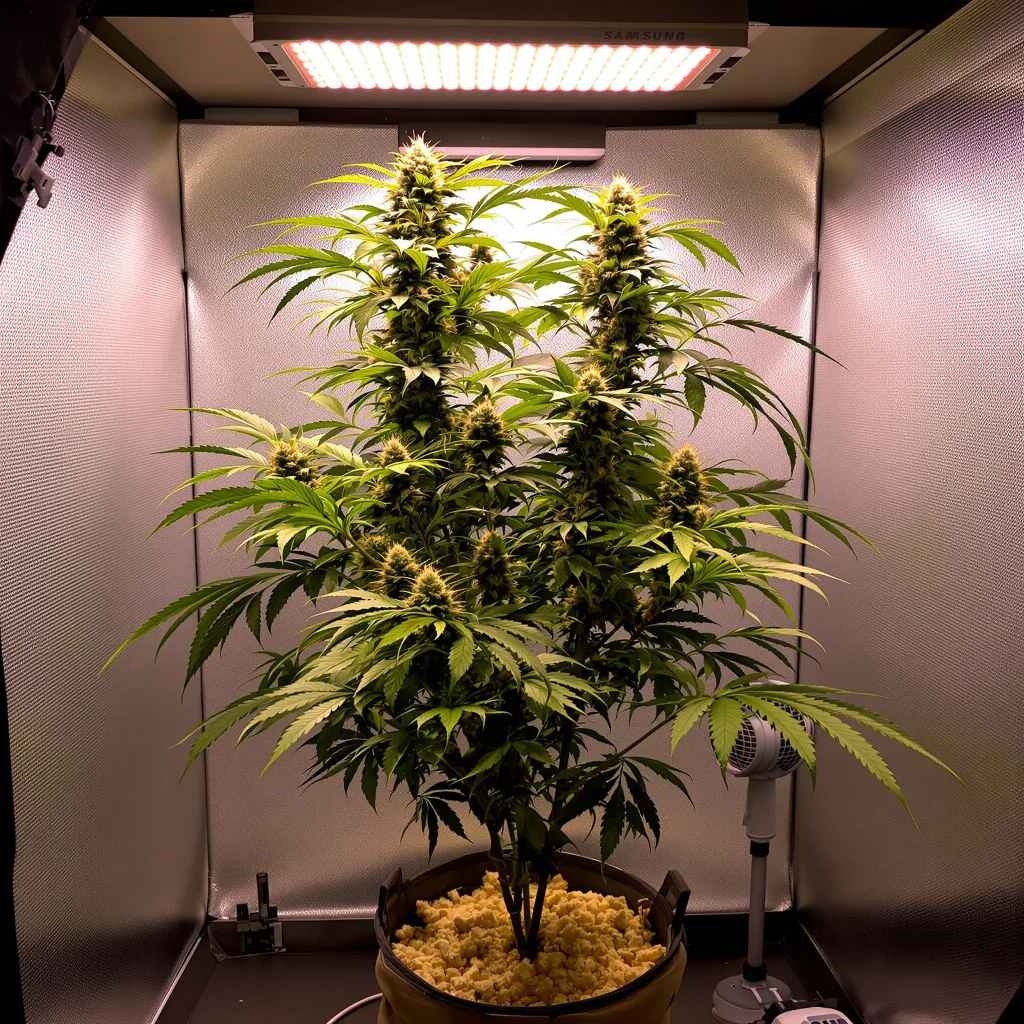 White Nightmare 20% indica / 70% sativa flower with visible trichomes