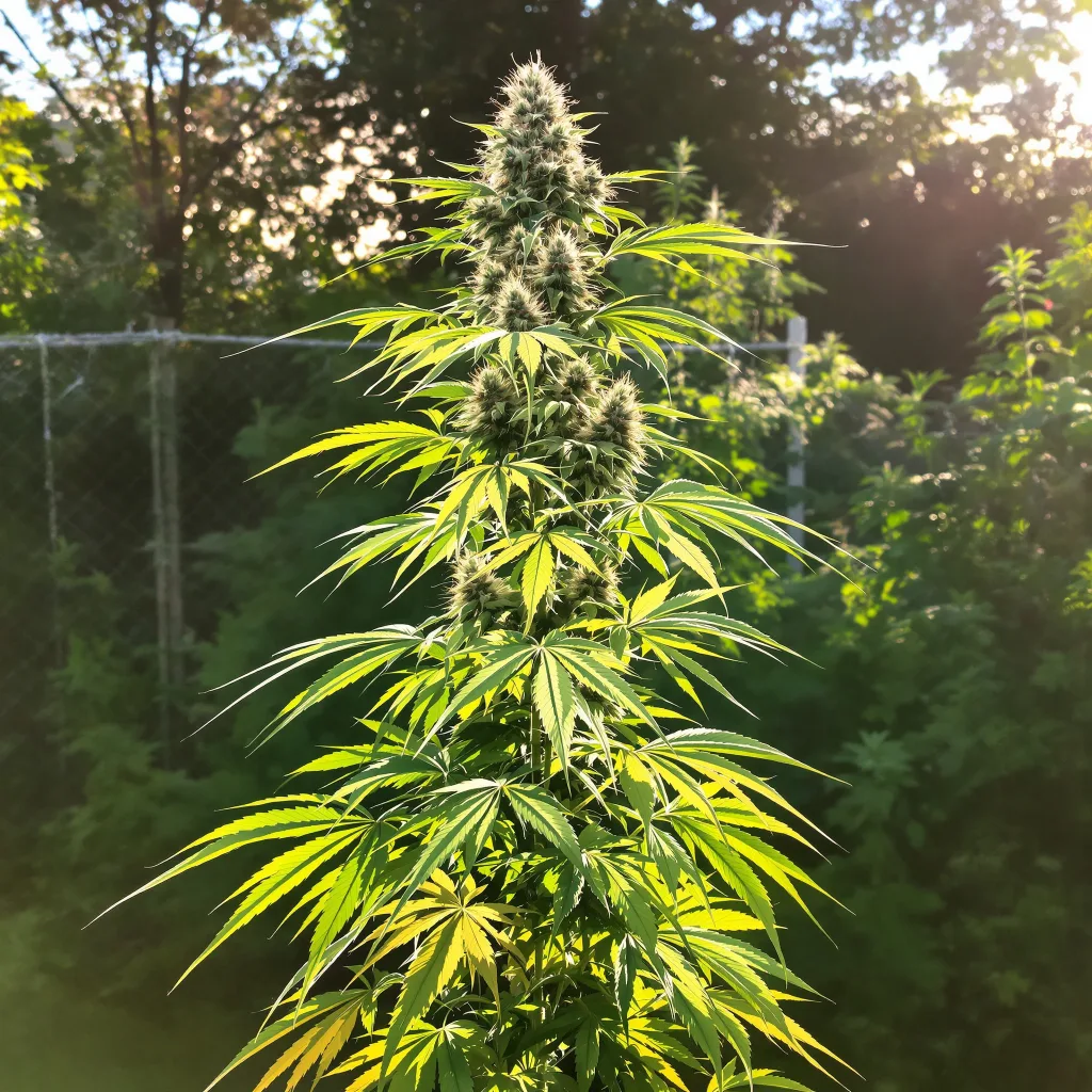 White Nightmare 20% indica / 70% sativa flower with visible trichomes